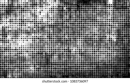 Grunge background vector modern design. Abstract surreal pattern of curved squares. Chaotic monochrome texture with the print and design business cards, labels, posters