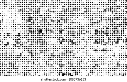 Grunge background vector modern design. Abstract surreal pattern of curved squares. Chaotic monochrome texture with the print and design business cards, labels, posters