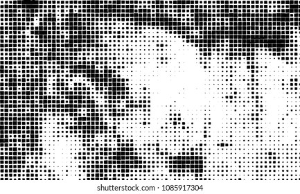 Grunge background vector modern design. Abstract surreal pattern of curved squares. Chaotic monochrome texture with the print and design business cards, labels, posters