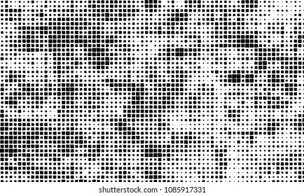 Grunge background vector modern design. Abstract surreal pattern of curved squares. Chaotic monochrome texture with the print and design business cards, labels, posters