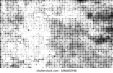 Grunge background vector modern design. Abstract surreal pattern of curved squares. Chaotic monochrome texture with the print and design business cards, labels, posters