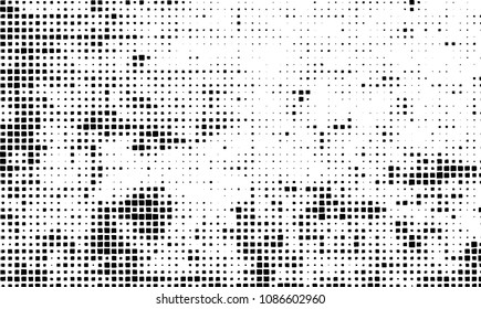 Grunge background vector modern design. Abstract surreal pattern of curved squares. Chaotic monochrome texture with the print and design business cards, labels, posters