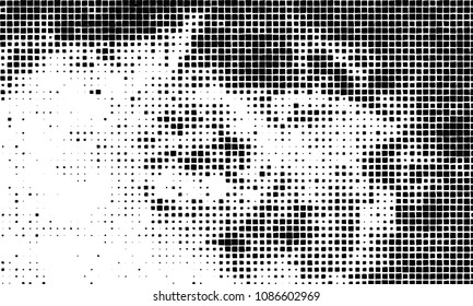 Grunge background vector modern design. Abstract surreal pattern of curved squares. Chaotic monochrome texture with the print and design business cards, labels, posters