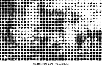 Grunge background vector modern design. Abstract surreal pattern of curved squares. Chaotic monochrome texture with the print and design business cards, labels, posters