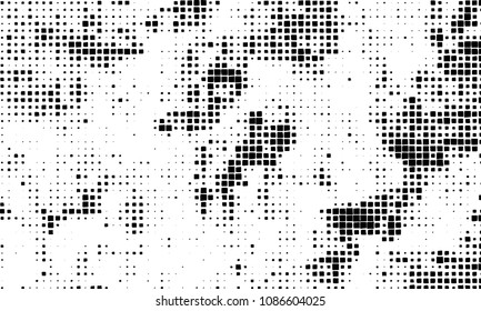 Grunge background vector modern design. Abstract surreal pattern of curved squares. Chaotic monochrome texture with the print and design business cards, labels, posters