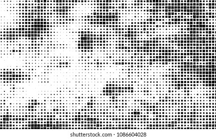 Grunge background vector modern design. Abstract surreal pattern of curved squares. Chaotic monochrome texture with the print and design business cards, labels, posters