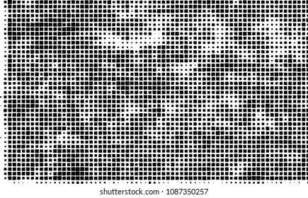 Grunge background vector modern design. Abstract surreal pattern of curved squares. Chaotic monochrome texture with the print and design business cards, labels, posters