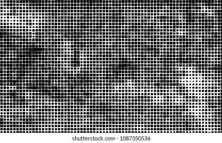 Grunge background vector modern design. Abstract surreal pattern of curved squares. Chaotic monochrome texture with the print and design business cards, labels, posters