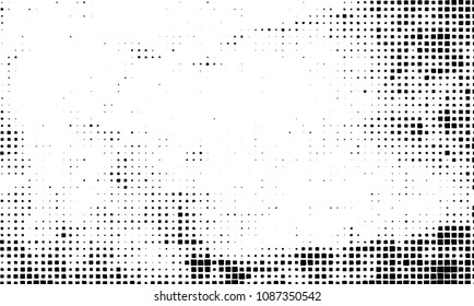 Grunge background vector modern design. Abstract surreal pattern of curved squares. Chaotic monochrome texture with the print and design business cards, labels, posters