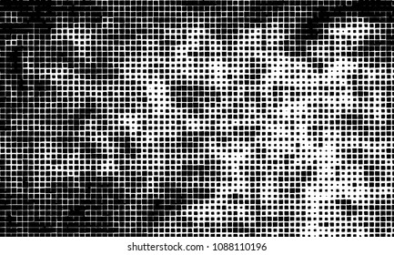 Grunge background vector modern design. Abstract surreal pattern of curved squares. Chaotic monochrome texture with the print and design business cards, labels, posters