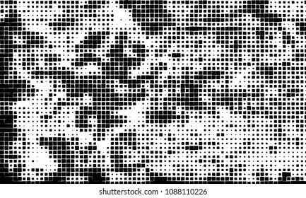 Grunge background vector modern design. Abstract surreal pattern of curved squares. Chaotic monochrome texture with the print and design business cards, labels, posters