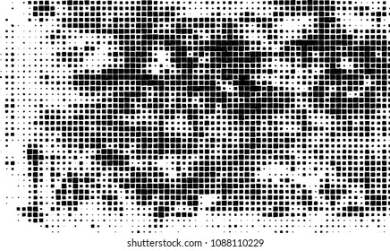 Grunge background vector modern design. Abstract surreal pattern of curved squares. Chaotic monochrome texture with the print and design business cards, labels, posters