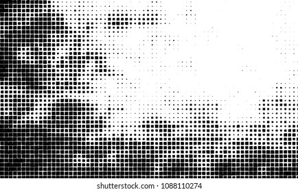 Grunge background vector modern design. Abstract surreal pattern of curved squares. Chaotic monochrome texture with the print and design business cards, labels, posters