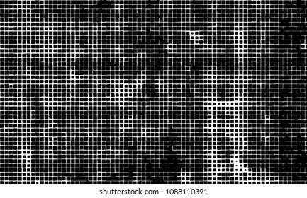 Grunge background vector modern design. Abstract surreal pattern of curved squares. Chaotic monochrome texture with the print and design business cards, labels, posters