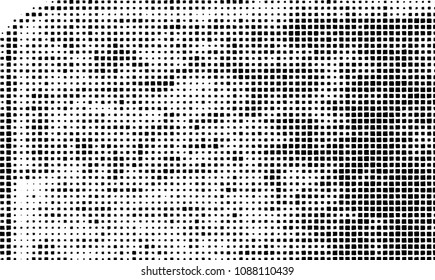 Grunge background vector modern design. Abstract surreal pattern of curved squares. Chaotic monochrome texture with the print and design business cards, labels, posters