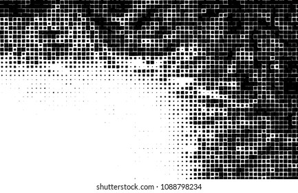 Grunge background vector modern design. Abstract surreal pattern of curved squares. Chaotic monochrome texture with the print and design business cards, labels, posters