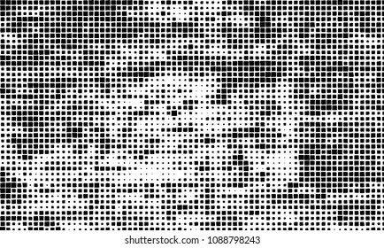 Grunge background vector modern design. Abstract surreal pattern of curved squares. Chaotic monochrome texture with the print and design business cards, labels, posters