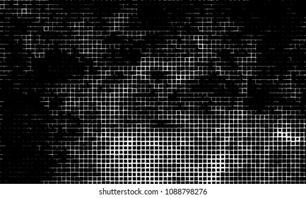 Grunge background vector modern design. Abstract surreal pattern of curved squares. Chaotic monochrome texture with the print and design business cards, labels, posters
