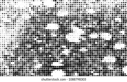 Grunge background vector modern design. Abstract surreal pattern of curved squares. Chaotic monochrome texture with the print and design business cards, labels, posters