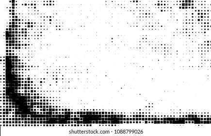 Grunge background vector modern design. Abstract surreal pattern of curved squares. Chaotic monochrome texture with the print and design business cards, labels, posters