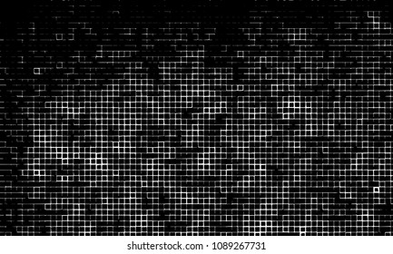 Grunge background vector modern design. Abstract surreal pattern of curved squares. Chaotic monochrome texture with the print and design business cards, labels, posters