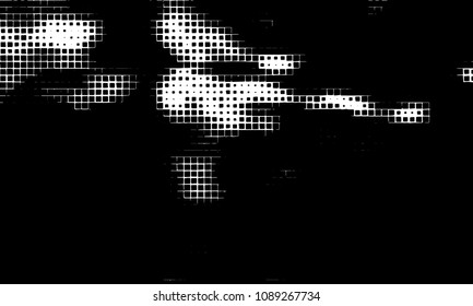 Grunge background vector modern design. Abstract surreal pattern of curved squares. Chaotic monochrome texture with the print and design business cards, labels, posters