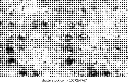 Grunge background vector modern design. Abstract surreal pattern of curved squares. Chaotic monochrome texture with the print and design business cards, labels, posters