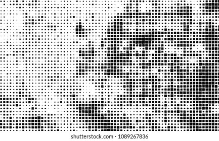 Grunge background vector modern design. Abstract surreal pattern of curved squares. Chaotic monochrome texture with the print and design business cards, labels, posters