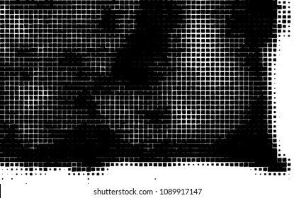 Grunge background vector modern design. Abstract surreal pattern of curved squares. Chaotic monochrome texture with the print and design business cards, labels, posters