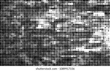 Grunge background vector modern design. Abstract surreal pattern of curved squares. Chaotic monochrome texture with the print and design business cards, labels, posters