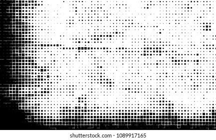 Grunge background vector modern design. Abstract surreal pattern of curved squares. Chaotic monochrome texture with the print and design business cards, labels, posters