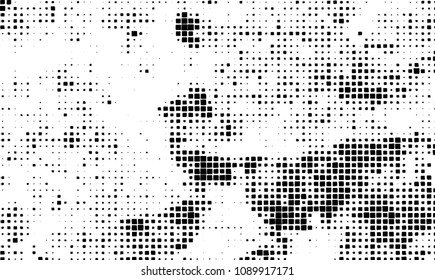 Grunge background vector modern design. Abstract surreal pattern of curved squares. Chaotic monochrome texture with the print and design business cards, labels, posters