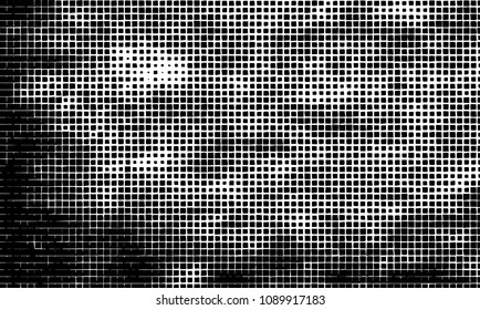 Grunge background vector modern design. Abstract surreal pattern of curved squares. Chaotic monochrome texture with the print and design business cards, labels, posters