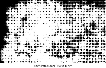 Grunge background vector modern design. Abstract surreal pattern of curved squares. Chaotic monochrome texture with the print and design business cards, labels, posters