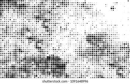 Grunge background vector modern design. Abstract surreal pattern of curved squares. Chaotic monochrome texture with the print and design business cards, labels, posters