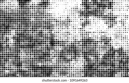 Grunge background vector modern design. Abstract surreal pattern of curved squares. Chaotic monochrome texture with the print and design business cards, labels, posters