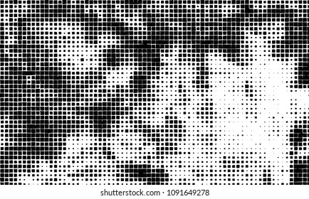 Grunge background vector modern design. Abstract surreal pattern of curved squares. Chaotic monochrome texture with the print and design business cards, labels, posters