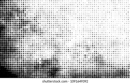 Grunge background vector modern design. Abstract surreal pattern of curved squares. Chaotic monochrome texture with the print and design business cards, labels, posters