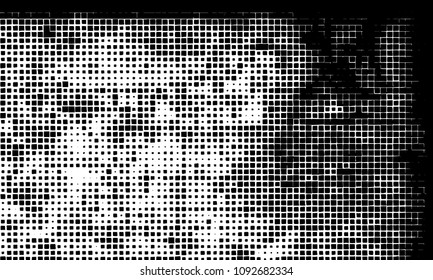 Grunge background vector modern design. Abstract surreal pattern of curved squares. Chaotic monochrome texture with the print and design business cards, labels, posters