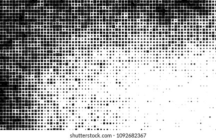 Grunge background vector modern design. Abstract surreal pattern of curved squares. Chaotic monochrome texture with the print and design business cards, labels, posters