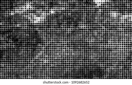 Grunge background vector modern design. Abstract surreal pattern of curved squares. Chaotic monochrome texture with the print and design business cards, labels, posters