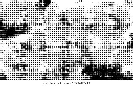 Grunge background vector modern design. Abstract surreal pattern of curved squares. Chaotic monochrome texture with the print and design business cards, labels, posters