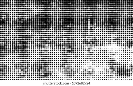 Grunge background vector modern design. Abstract surreal pattern of curved squares. Chaotic monochrome texture with the print and design business cards, labels, posters