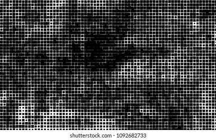 Grunge background vector modern design. Abstract surreal pattern of curved squares. Chaotic monochrome texture with the print and design business cards, labels, posters