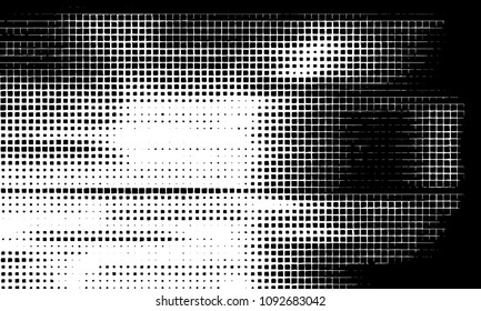 Grunge background vector modern design. Abstract surreal pattern of curved squares. Chaotic monochrome texture with the print and design business cards, labels, posters