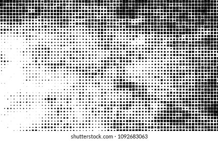 Grunge background vector modern design. Abstract surreal pattern of curved squares. Chaotic monochrome texture with the print and design business cards, labels, posters