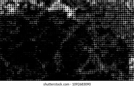 Grunge background vector modern design. Abstract surreal pattern of curved squares. Chaotic monochrome texture with the print and design business cards, labels, posters