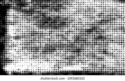 Grunge background vector modern design. Abstract surreal pattern of curved squares. Chaotic monochrome texture with the print and design business cards, labels, posters