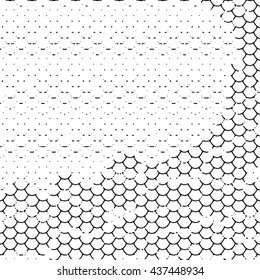 Grunge background. Vector texture with old fish or reptile scales. Black and white vector graphic. Small  pattern. 