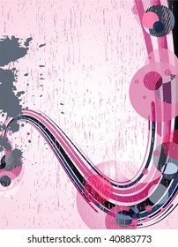 Grunge background with waves. Vector illustration